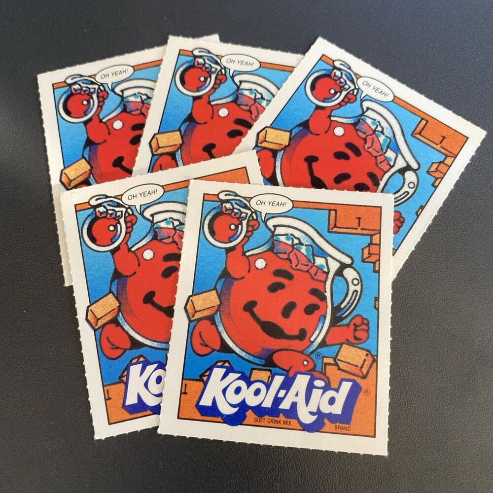 5 Kool-Aid Man Pitcher Paper Cards 3”x2.5” OH YEAH Food Drink Advertising Crafts
